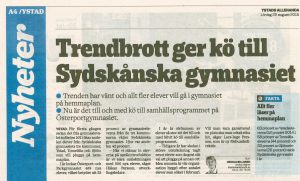 Trendvändning - allt fler väljer att plugga hos oss trend ya 150822 Ystad Gymnasium