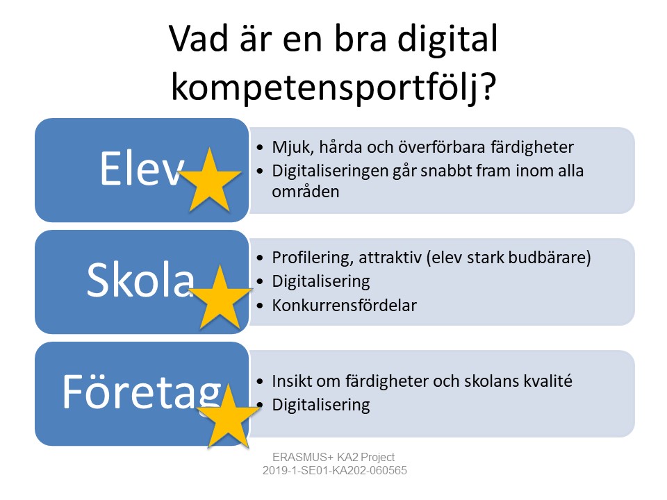 What makes a good digital portfolio? Digital kompentsportfolj for yrkeselever 1 Ystad Gymnasium