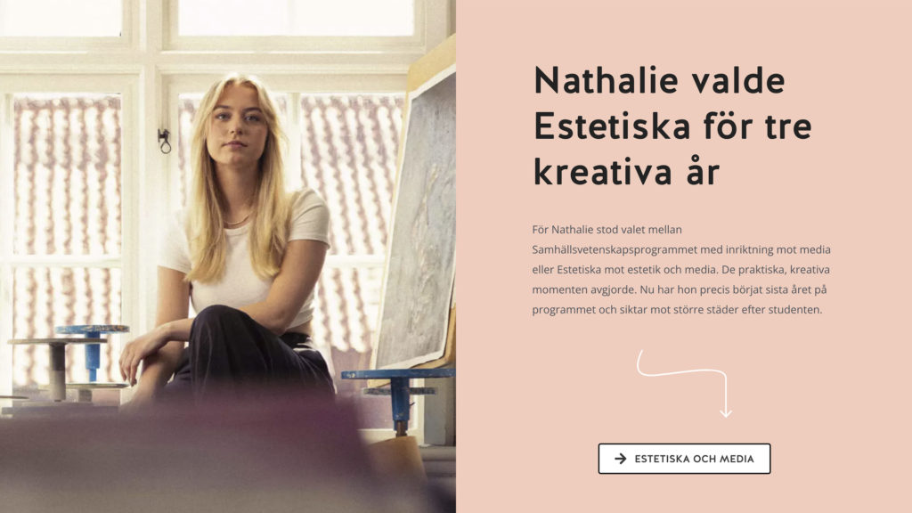 Nathalie valde Estetiska programmet för tre kreativa år