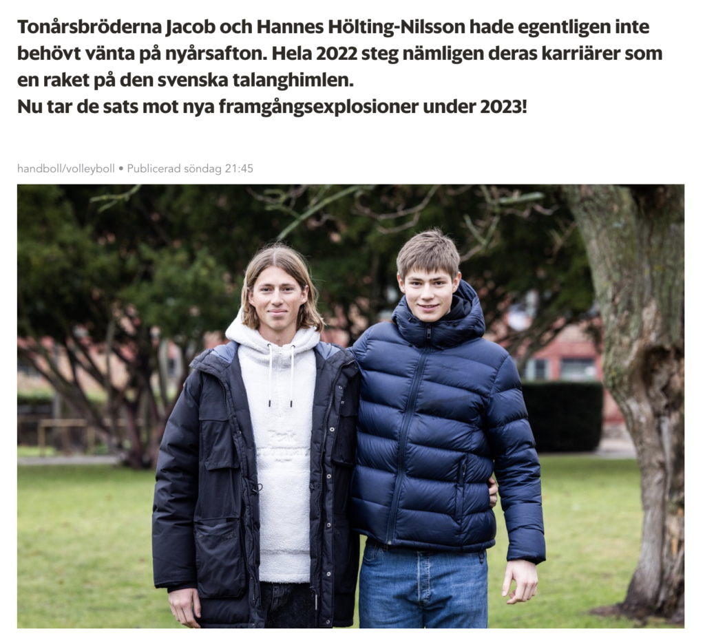 Jacob och Hannes NIU handboll Ystads Allehanda