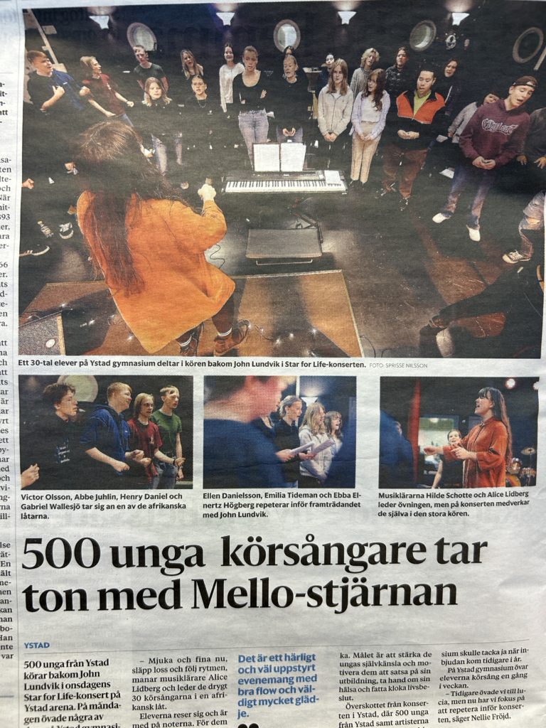 Star for life konsert Estetiska programmet ES Ystad Gymnasium