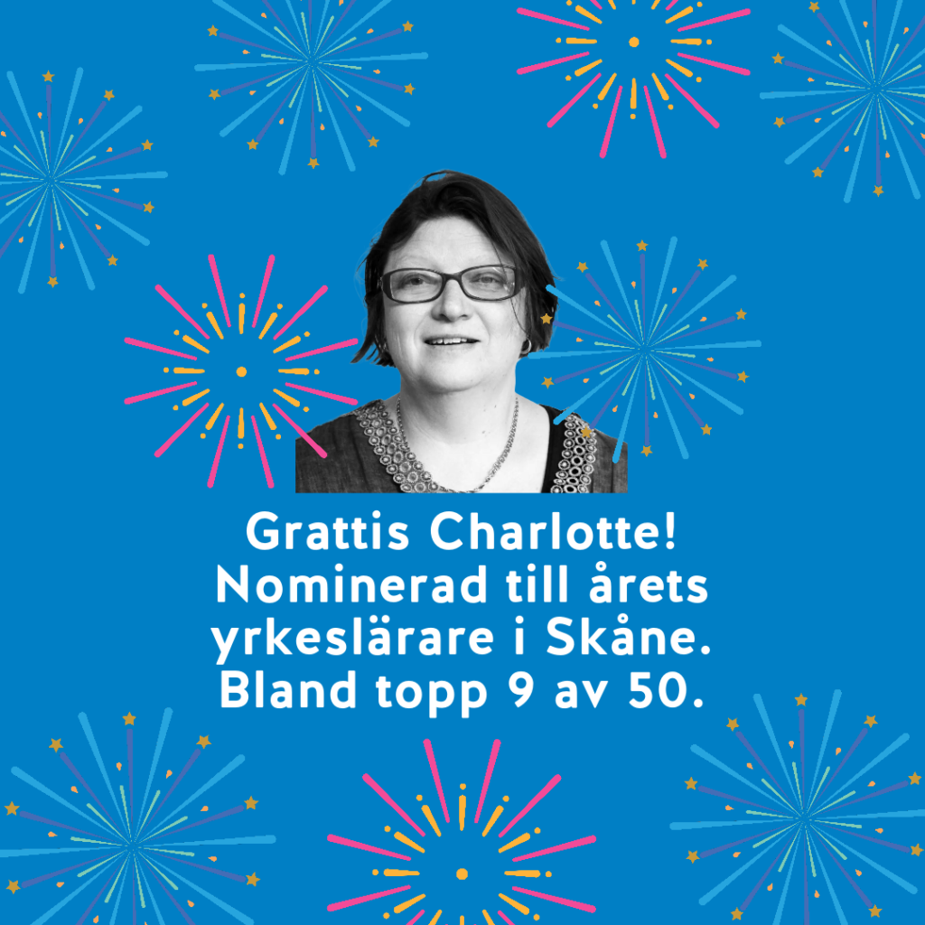 Nominerad till årets yrkeslärare Charlotte Lundberg
