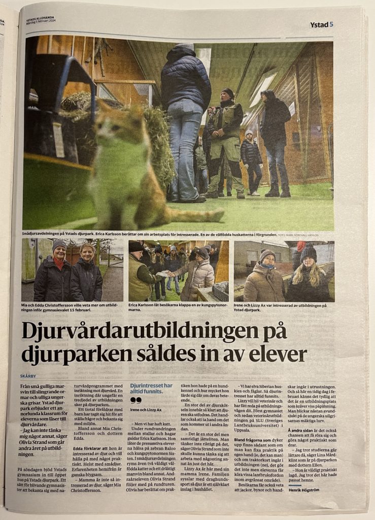 NB öppet hus Ystad Djurpark feb 2024