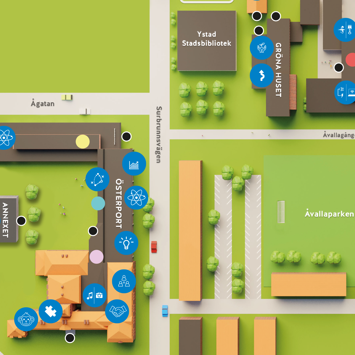 Karta över öppna ingångar under Öppet hus