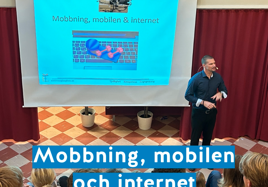Andreas Glingfors föreläser om mobbning, mobilen och internet.