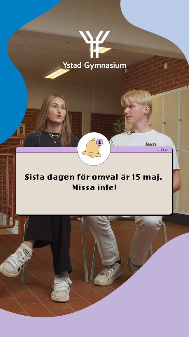 Omvalsperioden pågår fram till 15 maj! 🌟✅
Fram tills dess kan du göra ändringar i ditt gymnasieval, men sedan stänger omvalsperioden.